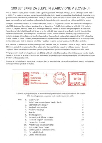 100 let skrbi za slepe in slabovidne - Natalija ŽITNIK METAJ
