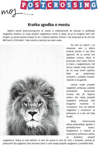 Moj Postcrossing – Kratka zgodba o mostu - Robert JORDAN