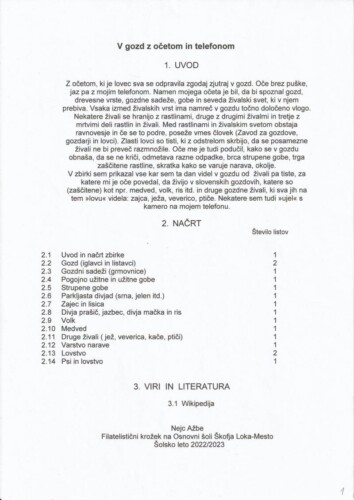 V gozd z očetom in telefonom - OŠ Škofja Loka - mesto