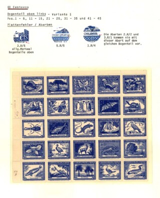Maier Jörg / Chile 1948 - Gedenkserie 100 Jahre "Naturgeschichte von Chile" von Claudio Gay