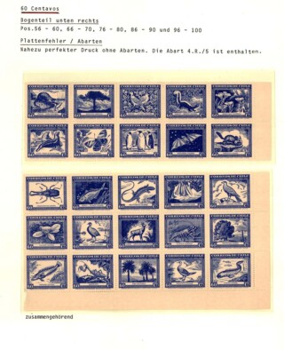 Maier Jörg / Chile 1948 - Gedenkserie 100 Jahre "Naturgeschichte von Chile" von Claudio Gay