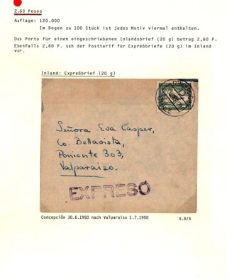 Maier Jörg / Chile 1948 - Gedenkserie 100 Jahre "Naturgeschichte von Chile" von Claudio Gay
