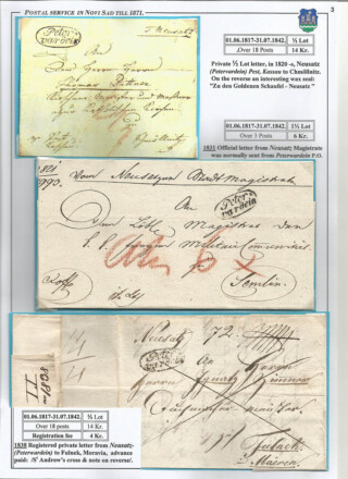 Tangl Ivan / Postal service in Novi Sad till 1871