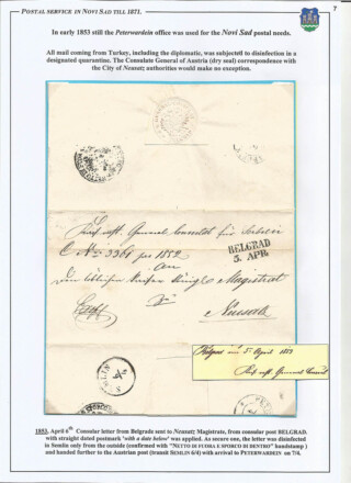 Tangl Ivan / Postal service in Novi Sad till 1871