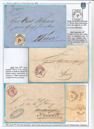 Tangl Ivan / Postal service in Novi Sad till 1871