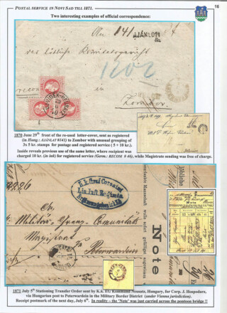 Tangl Ivan / Postal service in Novi Sad till 1871